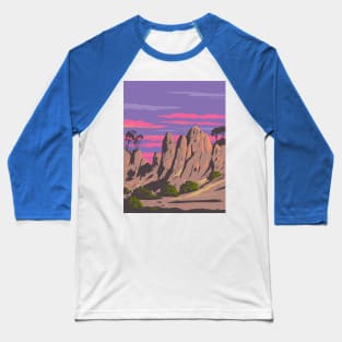 Rock Formations at Pinnacles National Park in California WPA Poster Art Baseball T-Shirt